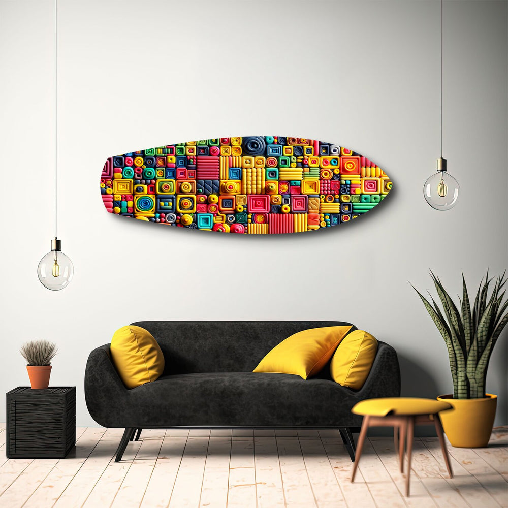 Colorful Clay Mosaic Glass Wall Art.