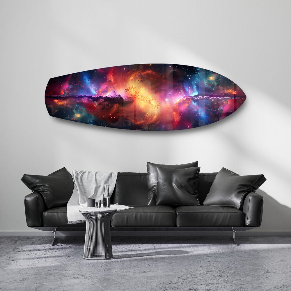 Cosmic Nebula Galaxy Glass Wall Art.