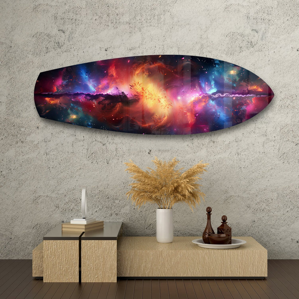 Cosmic Nebula Galaxy Glass Wall Art.