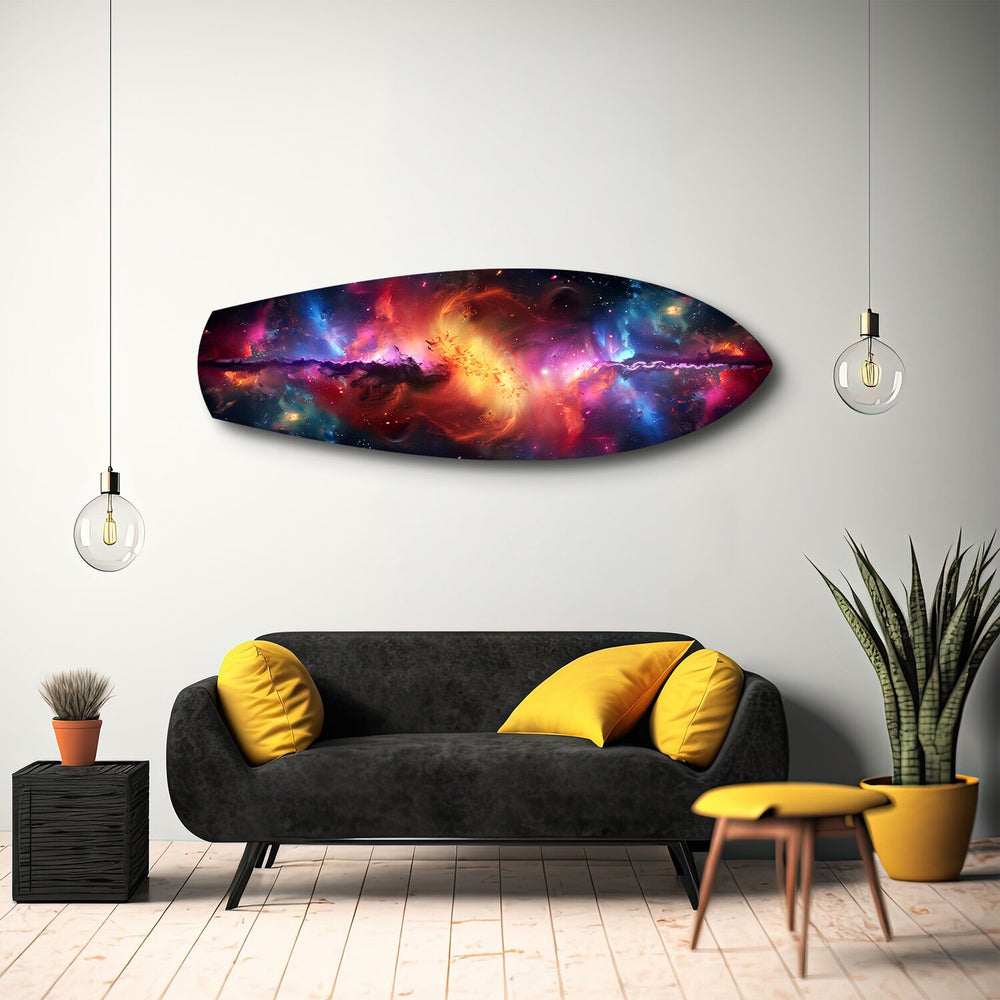 Cosmic Nebula Galaxy Glass Wall Art.