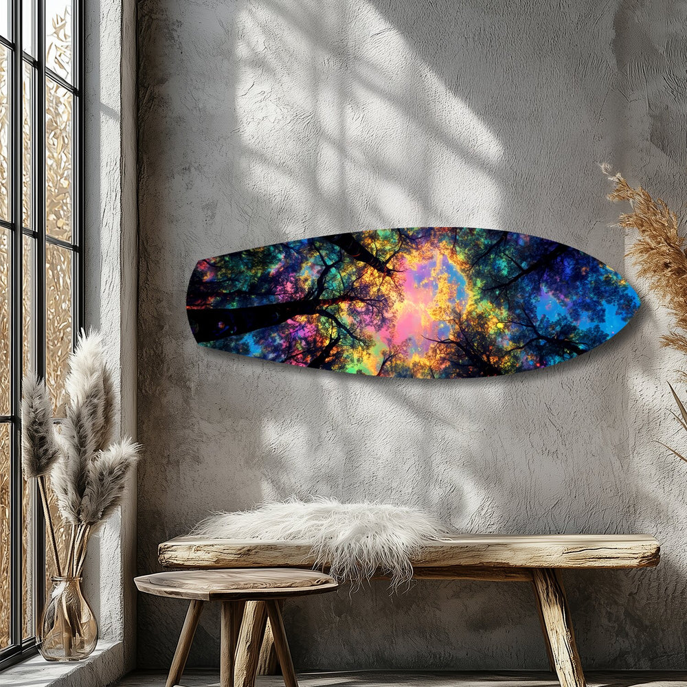 Psychedelic Forest Canopy Glass Wall Art.