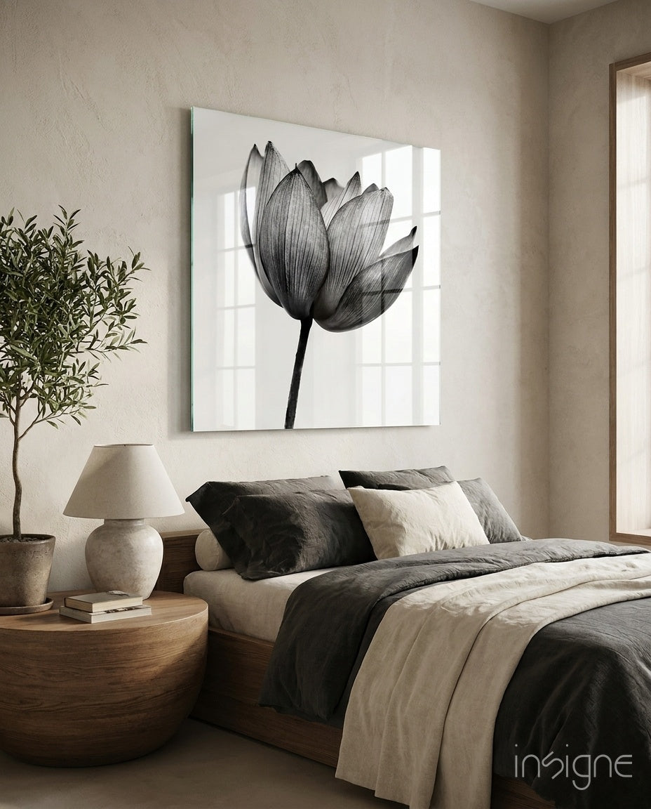 Flower Glass Wall Art - Lifestyle preview in a designer interior