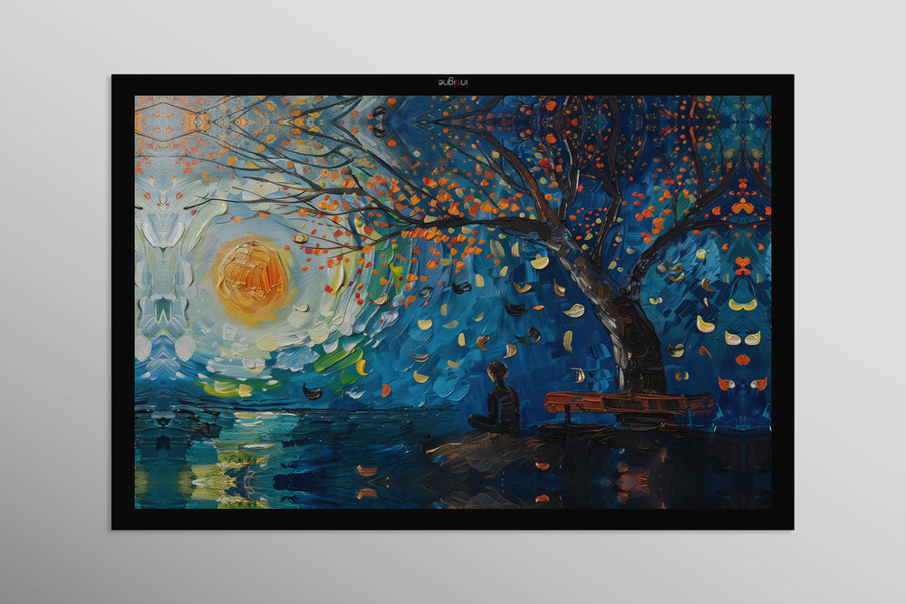Lunar Serenade — Haptic 3D Embossed + High-Gloss Lacquer Print