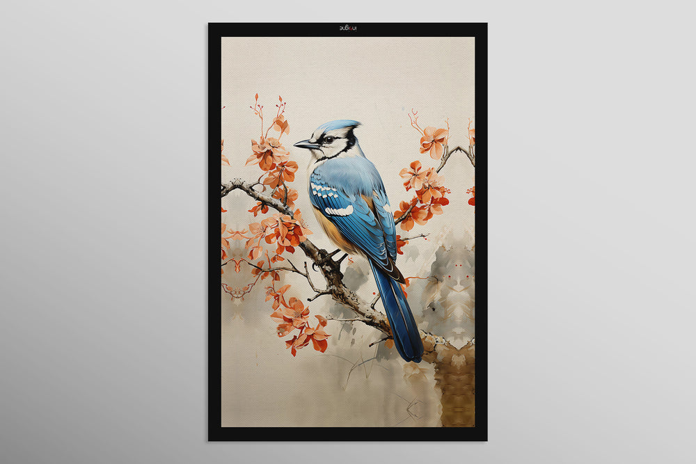 Sapphire Songbird — Haptic 3D Embossed + High-Gloss Lacquer Print