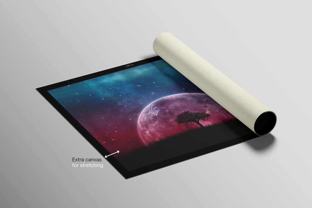 Soledad lunar cósmica — Arte mural de lujo 3D háptico en relieve de alto brillo