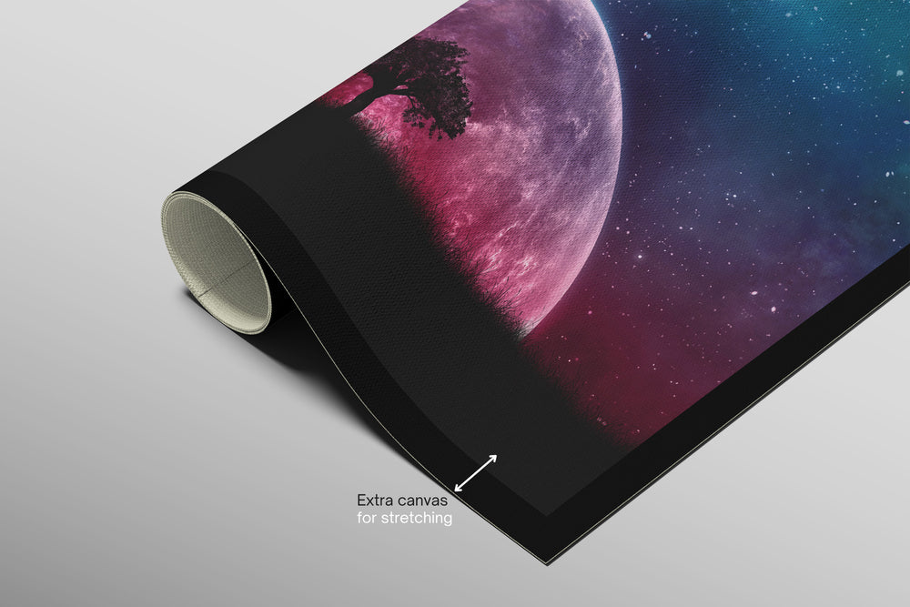 Soledad lunar cósmica — Arte mural de lujo 3D háptico en relieve de alto brillo