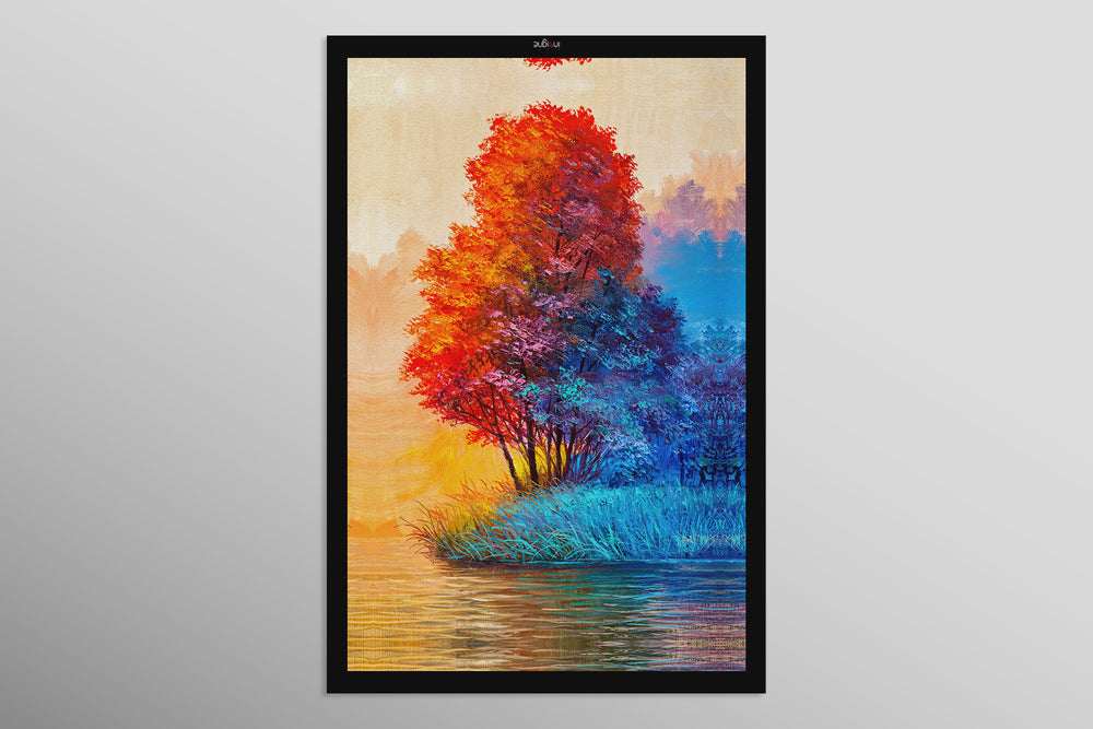 Crimson Frost Solitude — 3D Haptic Embossed High-Gloss Luxury Wall Art