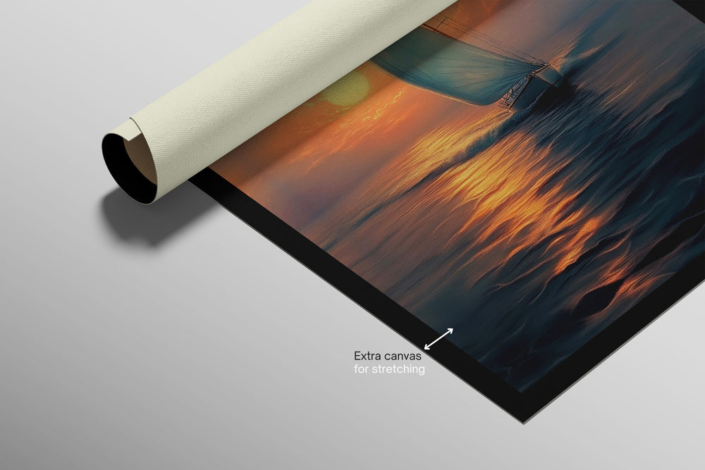 Azure Voyage: Golden Horizon — 3D Haptic Embossed High-Gloss Luxury Wall Art