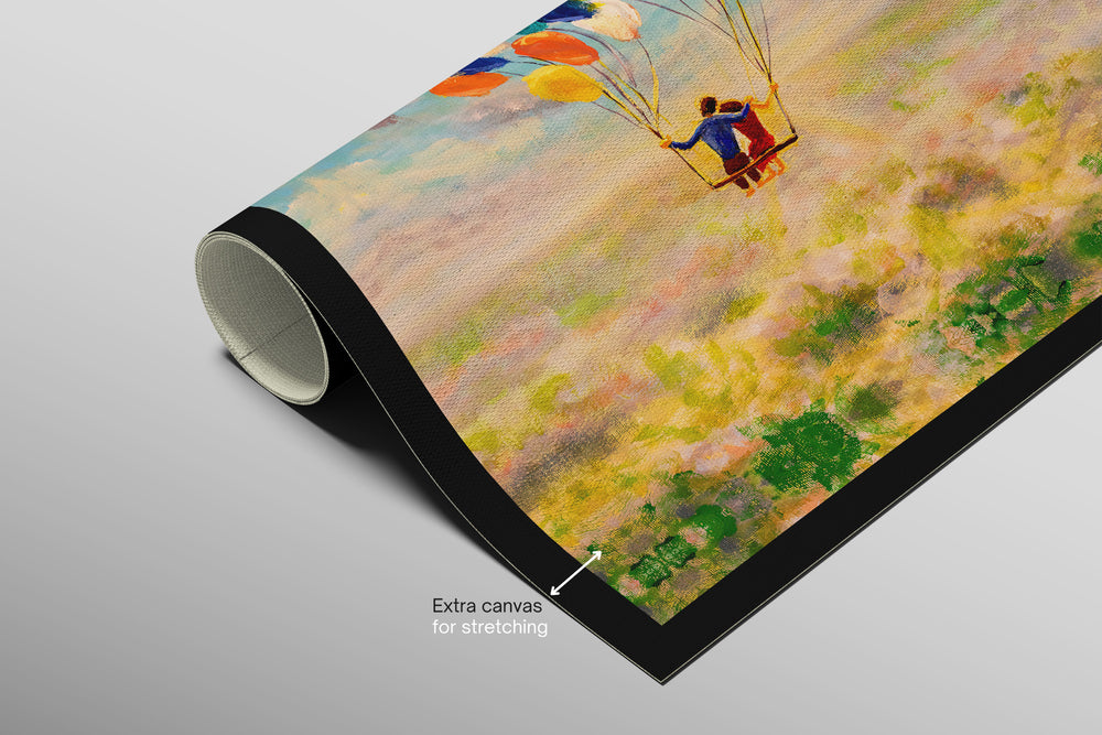 Vuelo del corazón globo — Arte mural de lujo 3D háptico en relieve de alto brillo