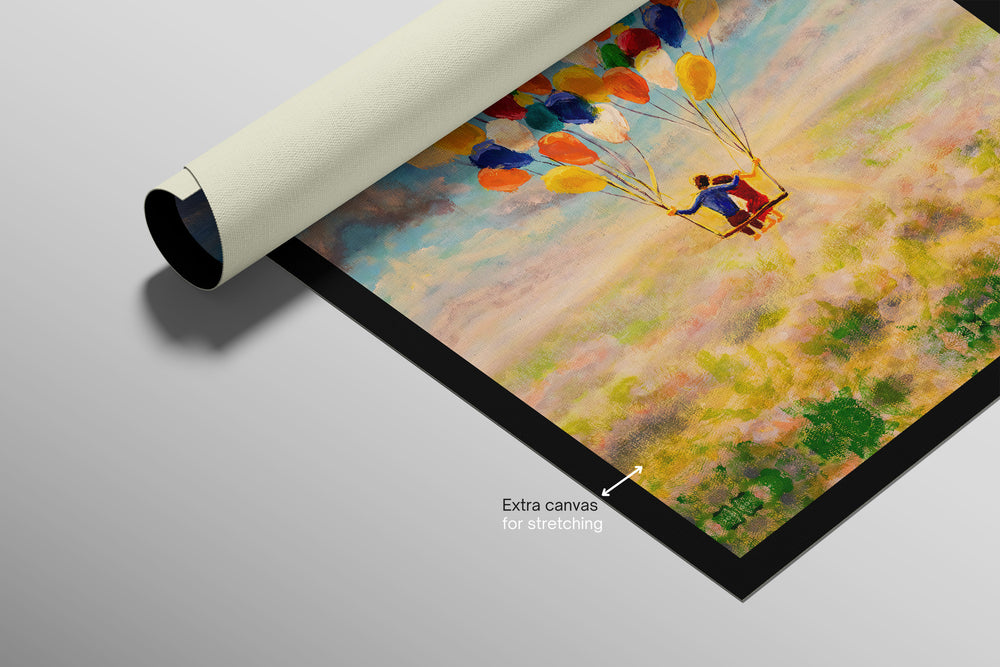 Vuelo del corazón globo — Arte mural de lujo 3D háptico en relieve de alto brillo