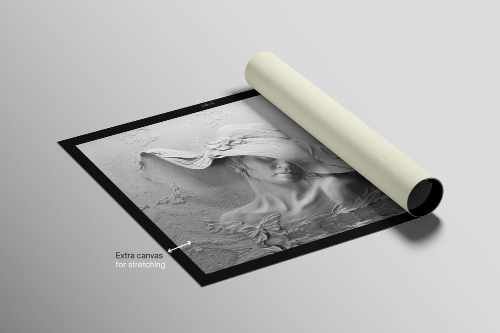 Alabaster Muse & Butterflies — 3D Haptic Embossed High-Gloss Luxury Wall Art