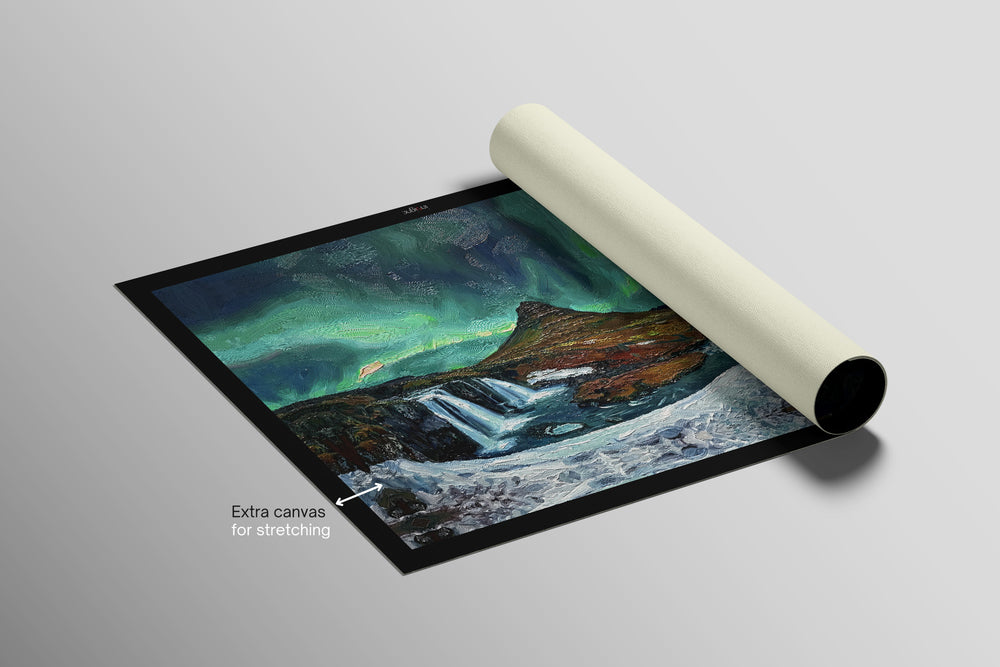 Arctic Aurora Cascade – 3D Haptic Embossed High-Gloss Luxury Wall Art