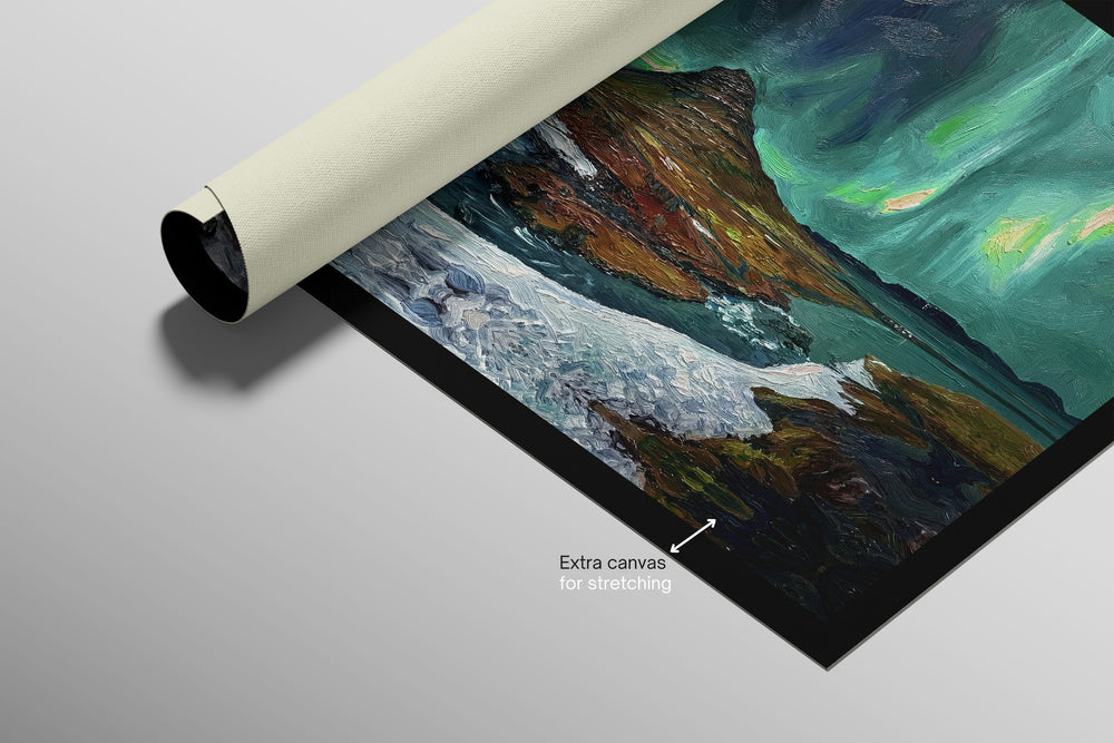 Arctic Aurora Cascade – 3D Haptic Embossed High-Gloss Luxury Wall Art