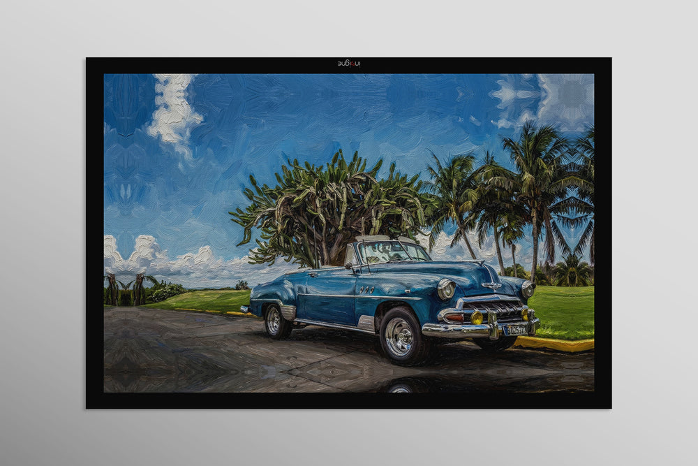 Azure Classic Cruise — 3D Haptic Embossed High-Gloss Luxury Wall Art