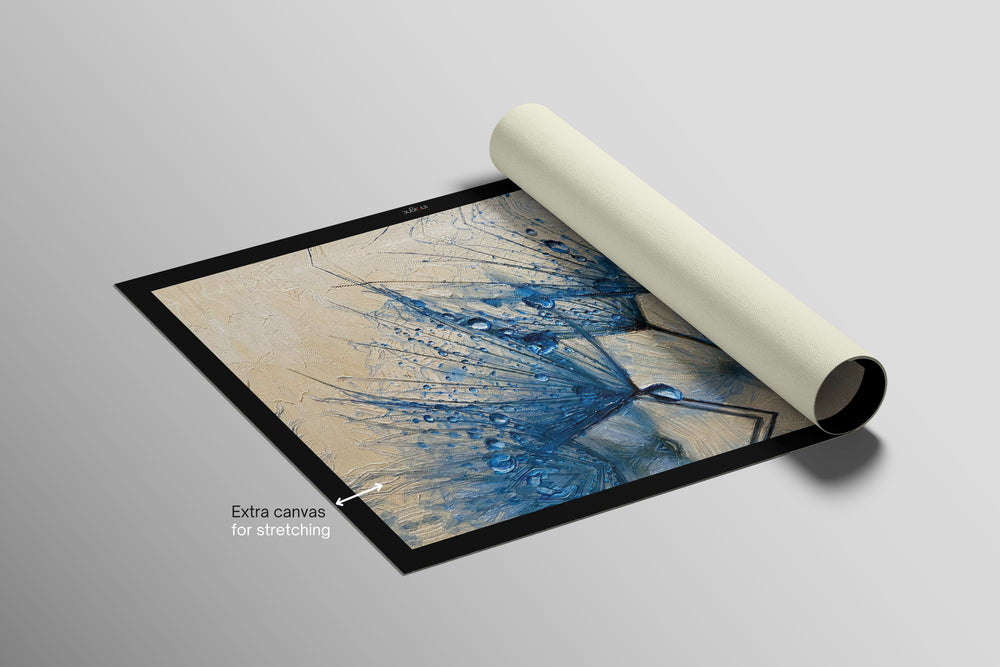 Sapphire Dew Dandelion — 3D Haptic Embossed High-Gloss Luxury Wall Art