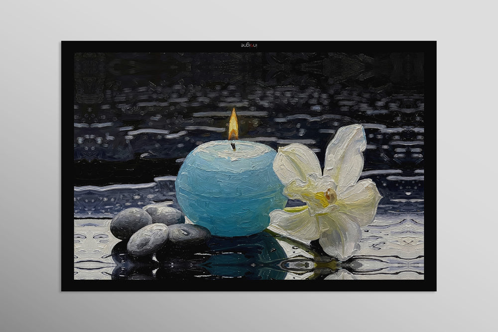 Zen Serenity Bloom — 3D Haptic Embossed High-Gloss Luxury Wall Art