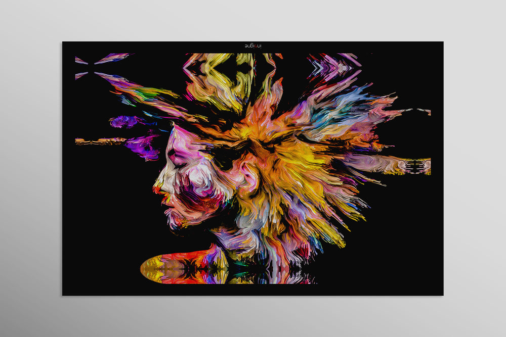 Chromatic Soul Radiance — 3D Haptic Embossed High-Gloss Luxury Wall Art