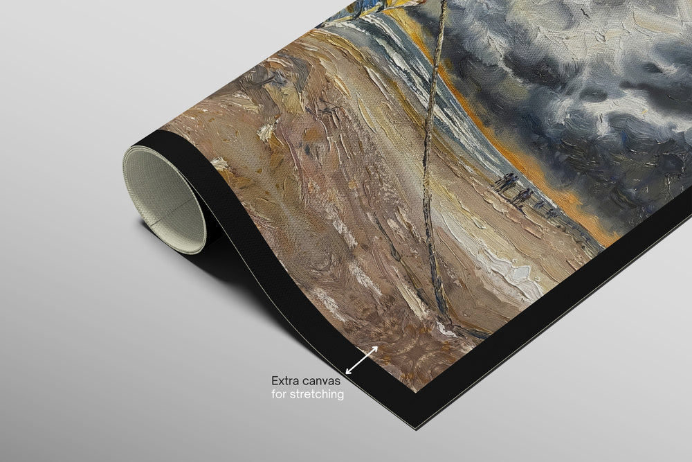 Weathered Shoreline Sentinel — 3D Haptic Embossed High-Gloss Luxury Wall Art