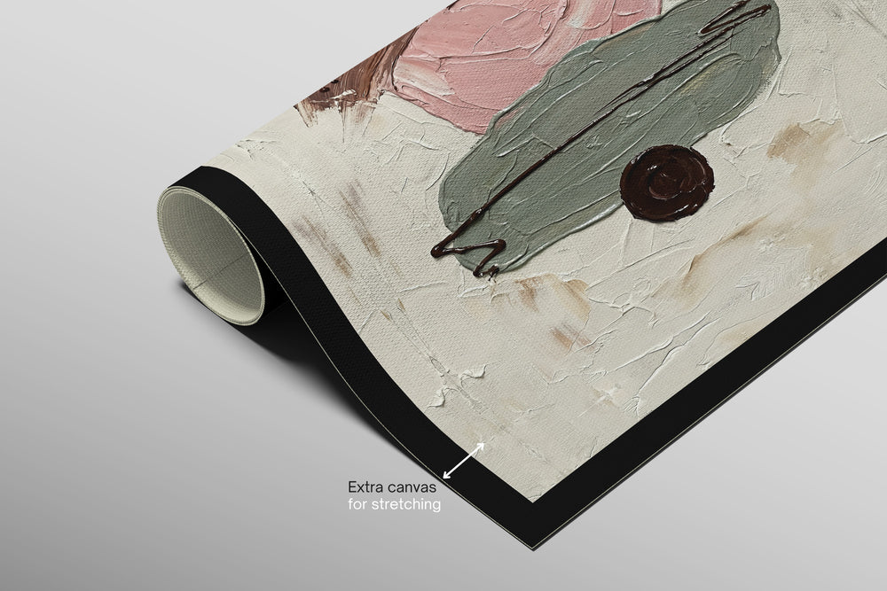 Mocha & Rose Abstract Stack — 3D Haptic Embossed High-Gloss Luxury Wall Art