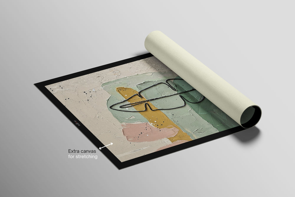 Follaje abstracto salvia y pétalo — Arte mural de lujo 3D háptico en relieve de alto brillo