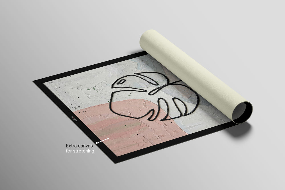 Pastell-Tropen-Silhouette — 3D-haptisch geprägtes Hochglanz-Luxus-Wandbild
