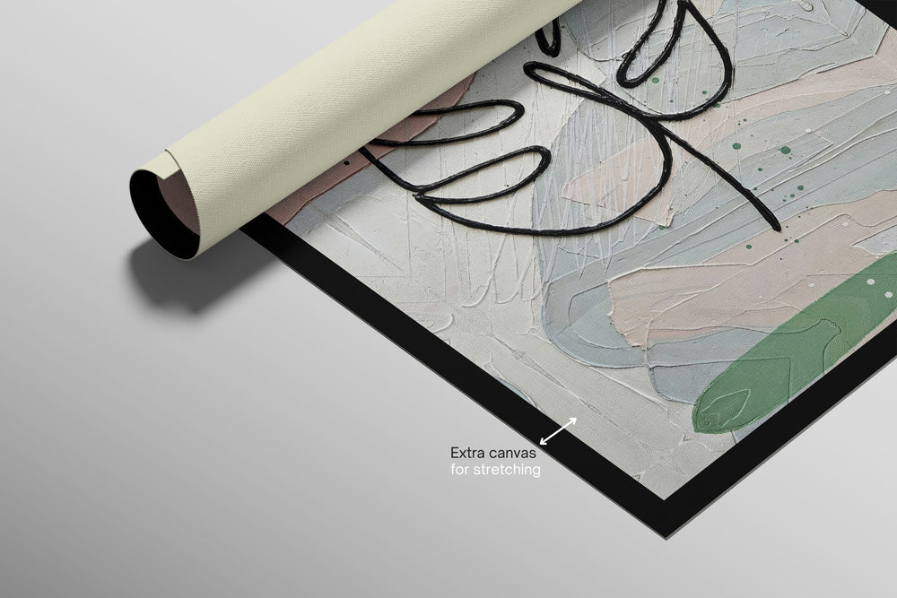 Pastell-Tropen-Silhouette — 3D-haptisch geprägtes Hochglanz-Luxus-Wandbild
