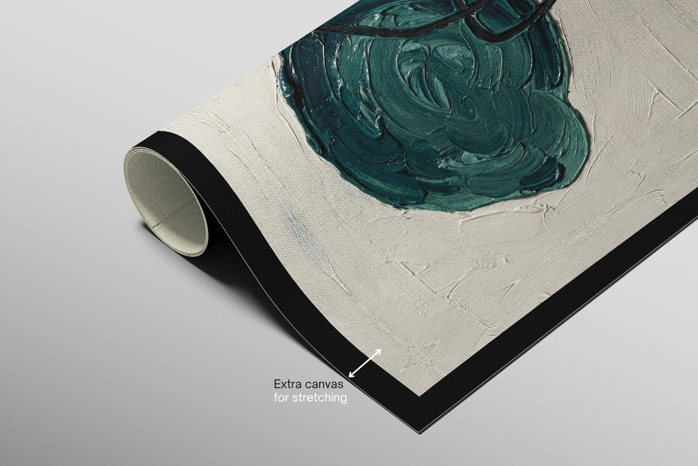 Teal & Ochre Abstract Loop — 3D Haptic Embossed High-Gloss Luxury Wall Art