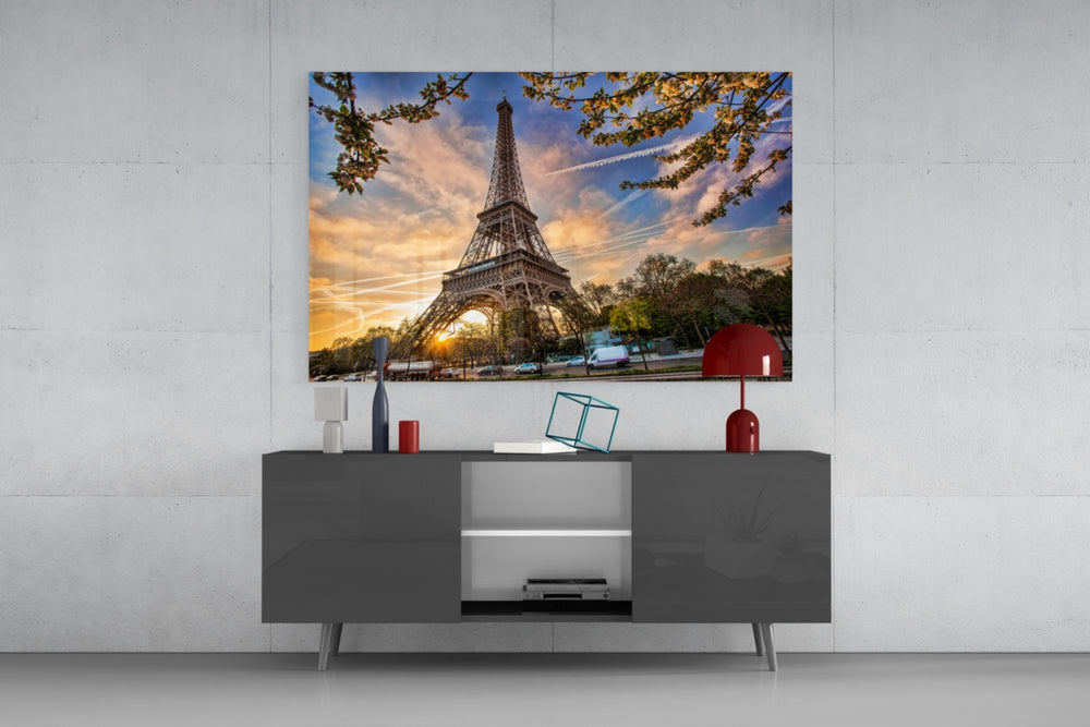 Eiffel Tower Glass Wall Art | Full Tempered Glass Panel View