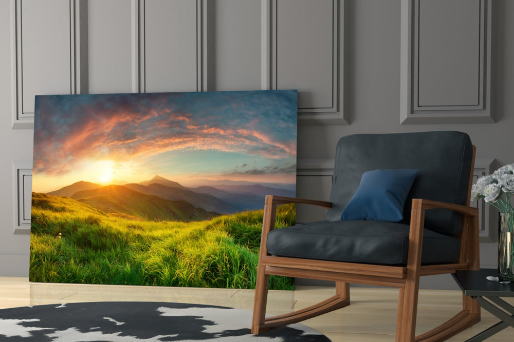 Valley artwork above a dining table inviting conversation