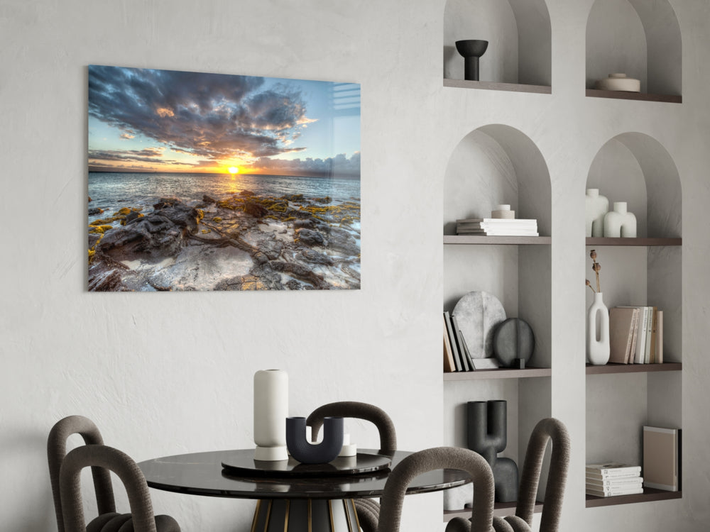 Sea View glass print enhancing a hallway with coastal atmosphere