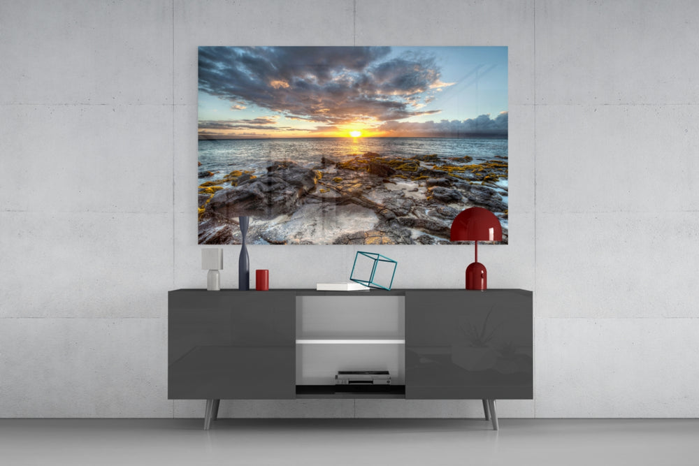 Sea View Glass Wall Art | Full Tempered Glass Panel View