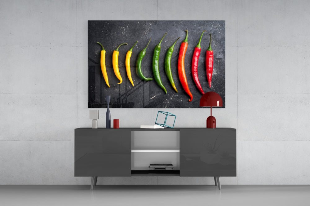 Pepper Glass Wall Art | Full Tempered Glass Panel View