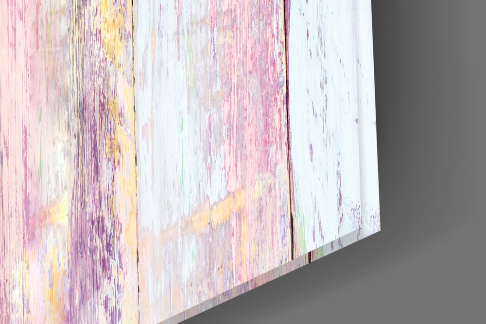 Painted Wood panel catching window light to reveal its pastel palette
