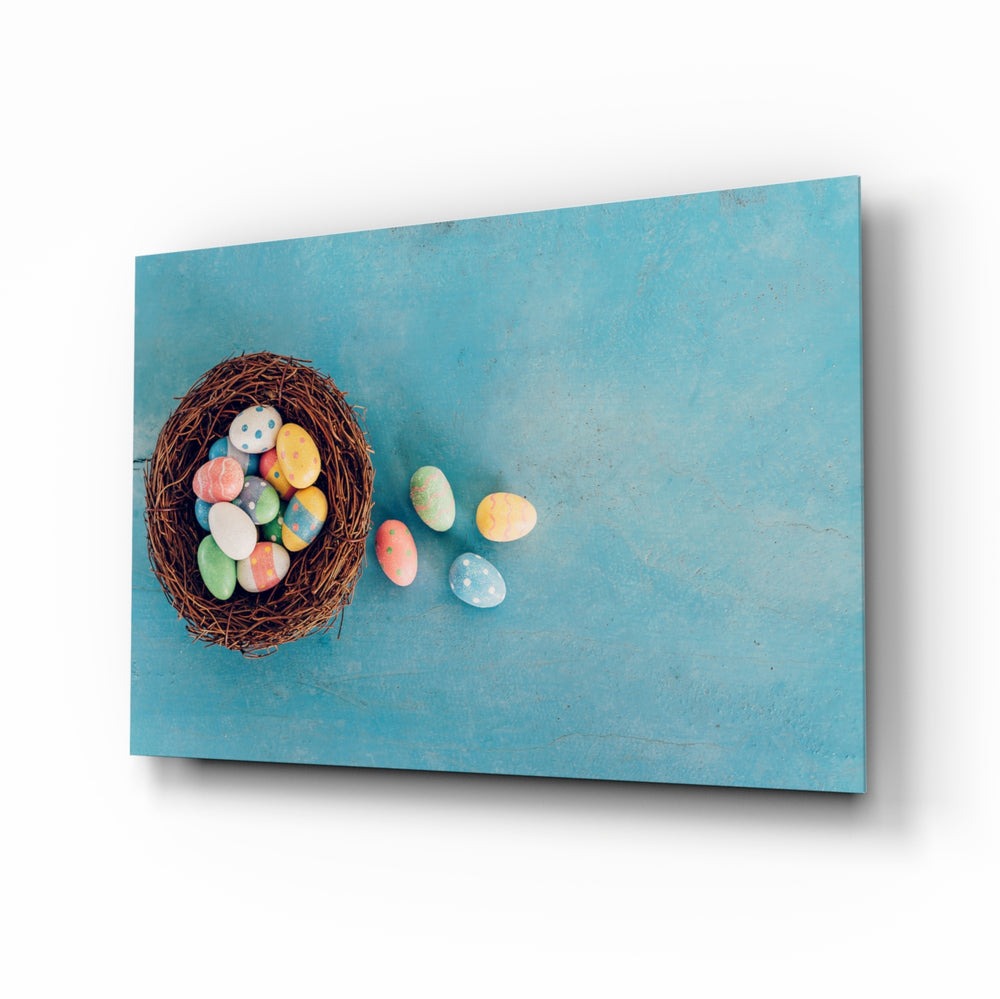 Easter Egg pastel panel bringing spring warmth to a contemporary kitchen