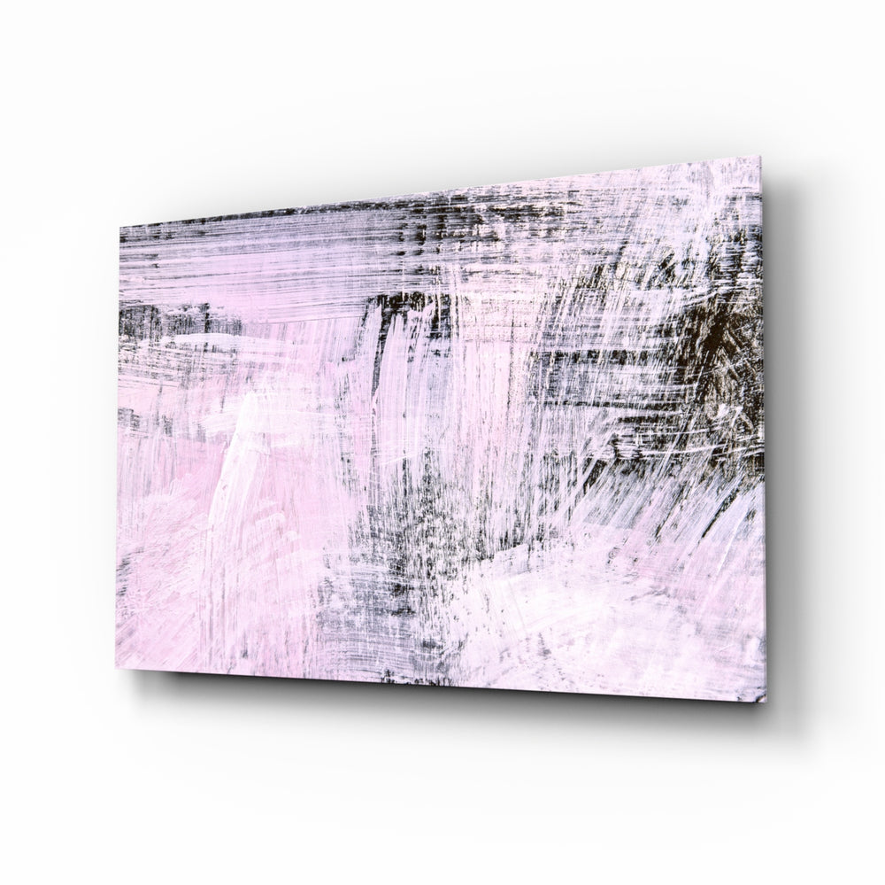 Soft abstract brushstroke panel bringing quiet mood to a contemporary living space