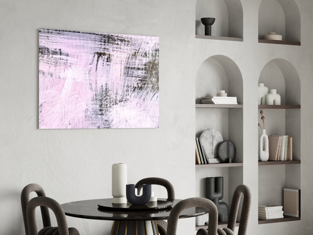 Abstract glass print enhancing a studio or creative workspace