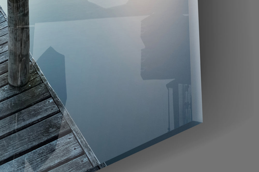 Dock panel catching evening light to reveal its pastel palette