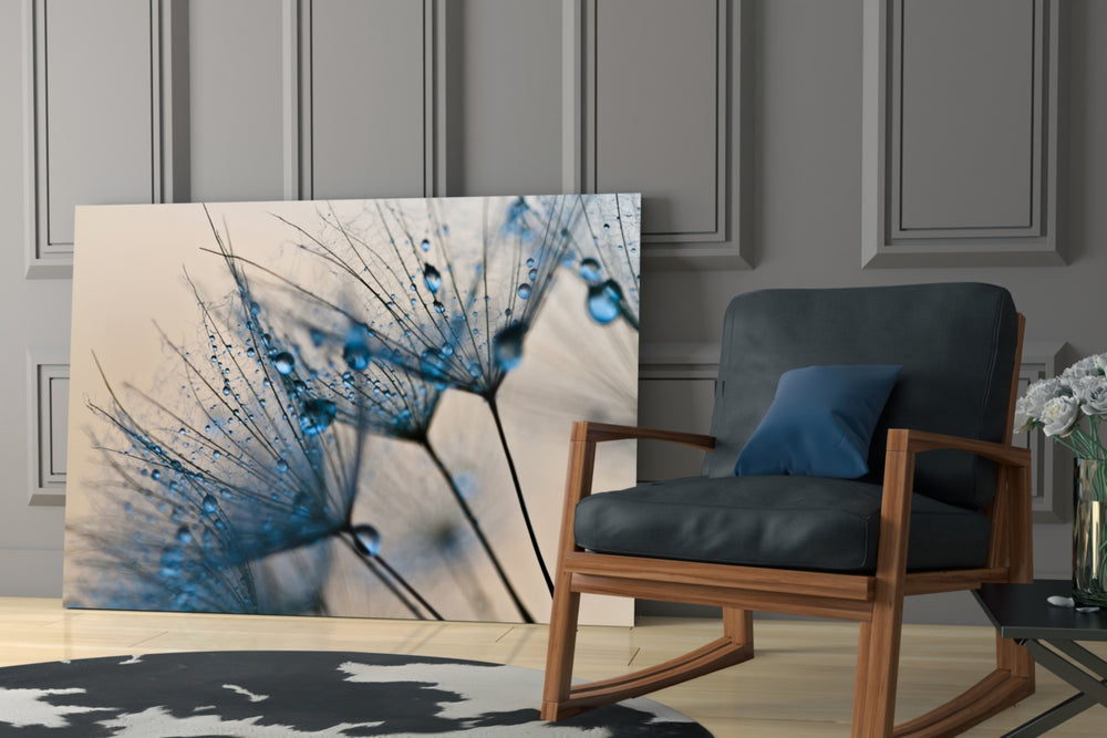 Flower artwork anchoring a meditation or reading corner