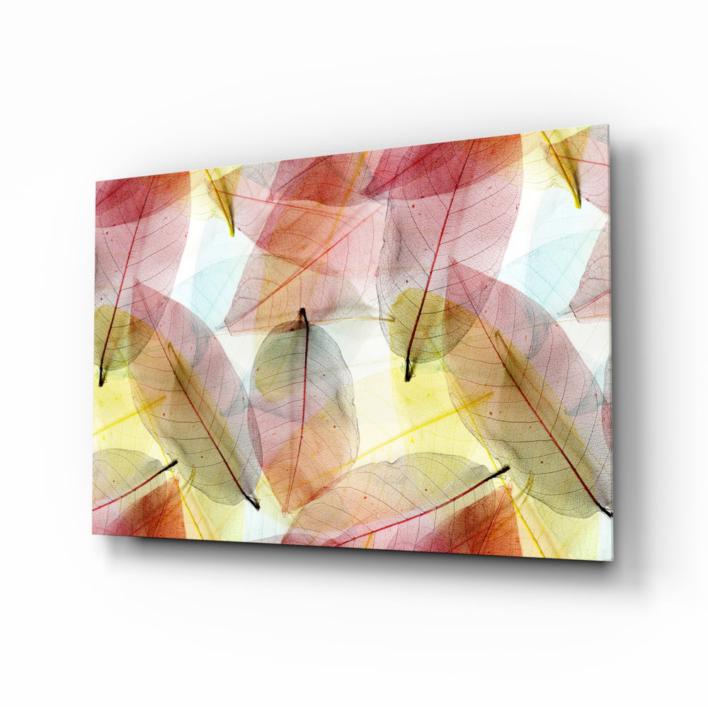 Pastel leaf skeleton panel bringing botanical warmth to a contemporary living space