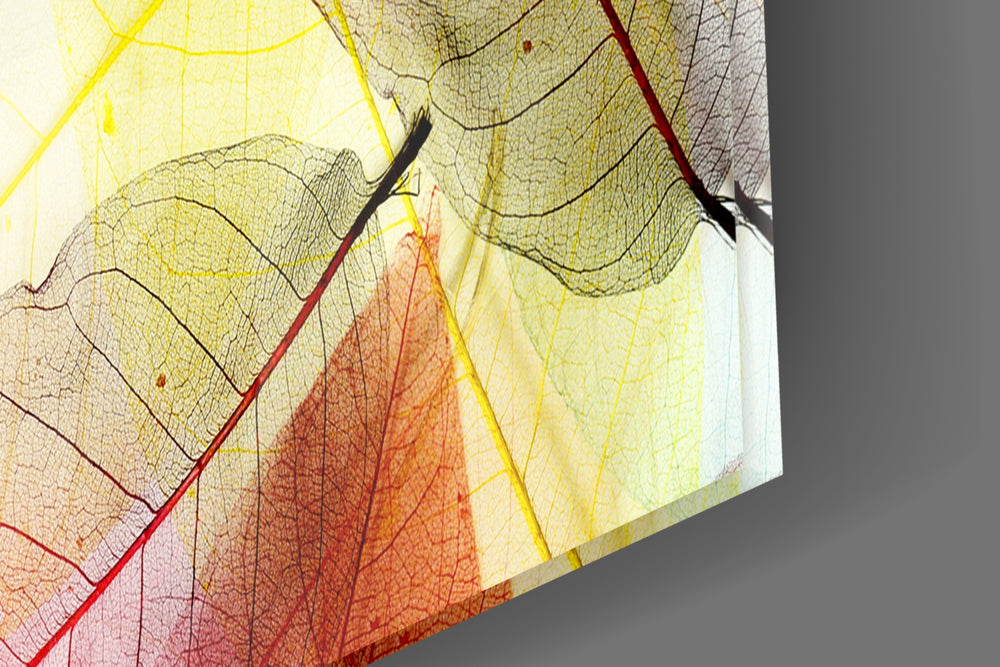 Colorful Leaves panel catching window light to reveal its pastel palette