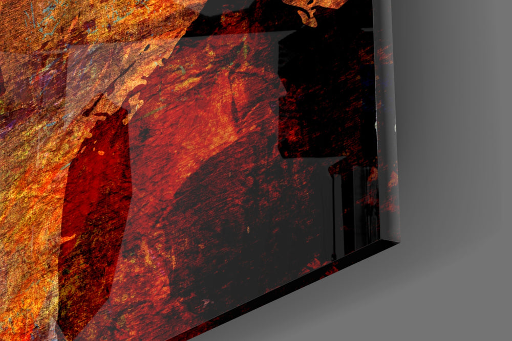 Abstract panel catching side light to reveal its textured layers