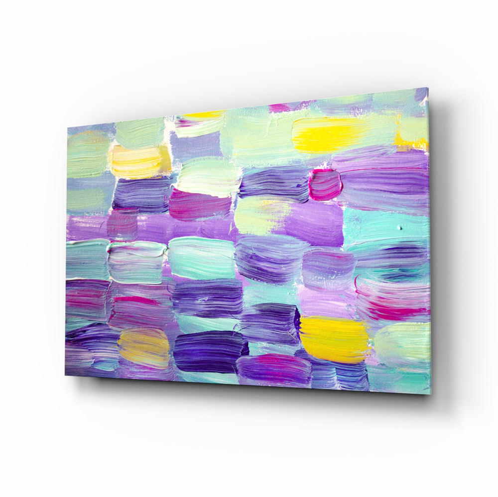 Pastel abstract panel bringing gentle rhythm to a contemporary living space