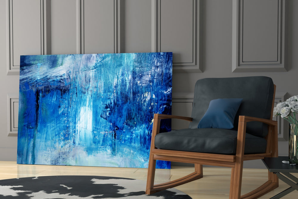 Abstract artwork bringing meditative mood to a reading corner