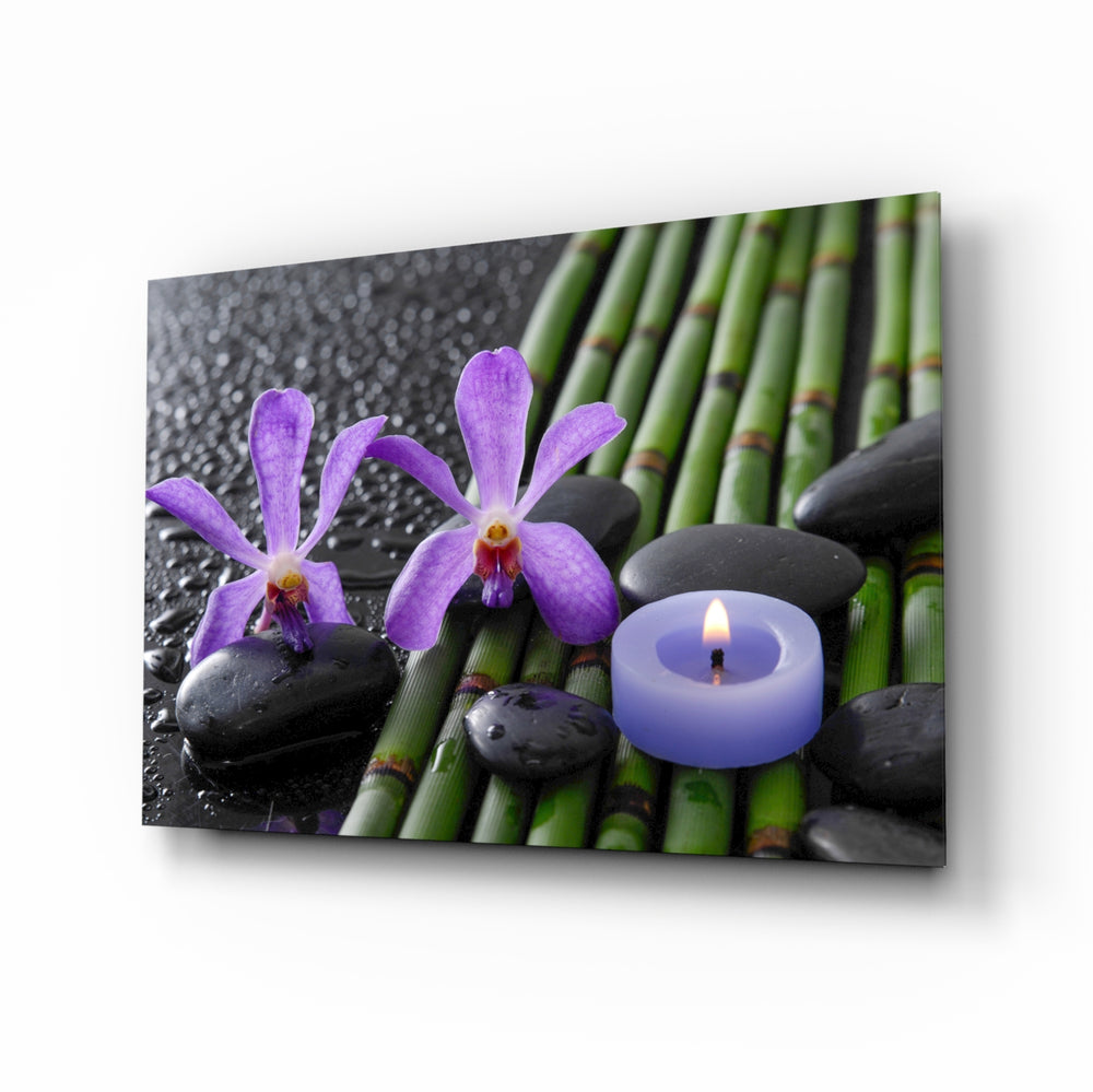 Violet orchid spa panel bringing wellness calm to a contemporary living space