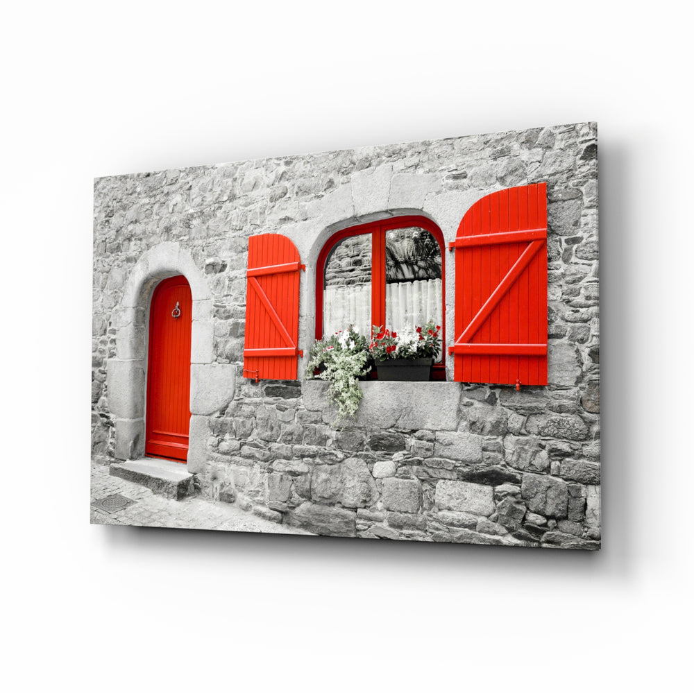Red Door village panel bringing European charm to a contemporary living space