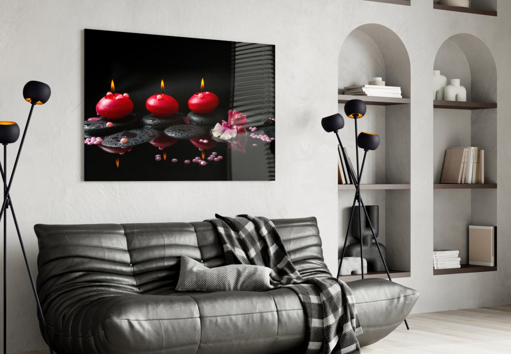 Spa panel enhancing a wellness corner with candlelight intimacy