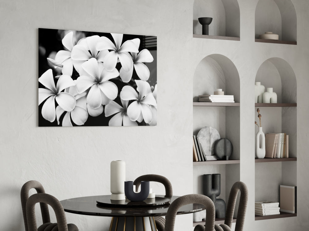 Flower glass print enhancing a hallway with botanical restraint