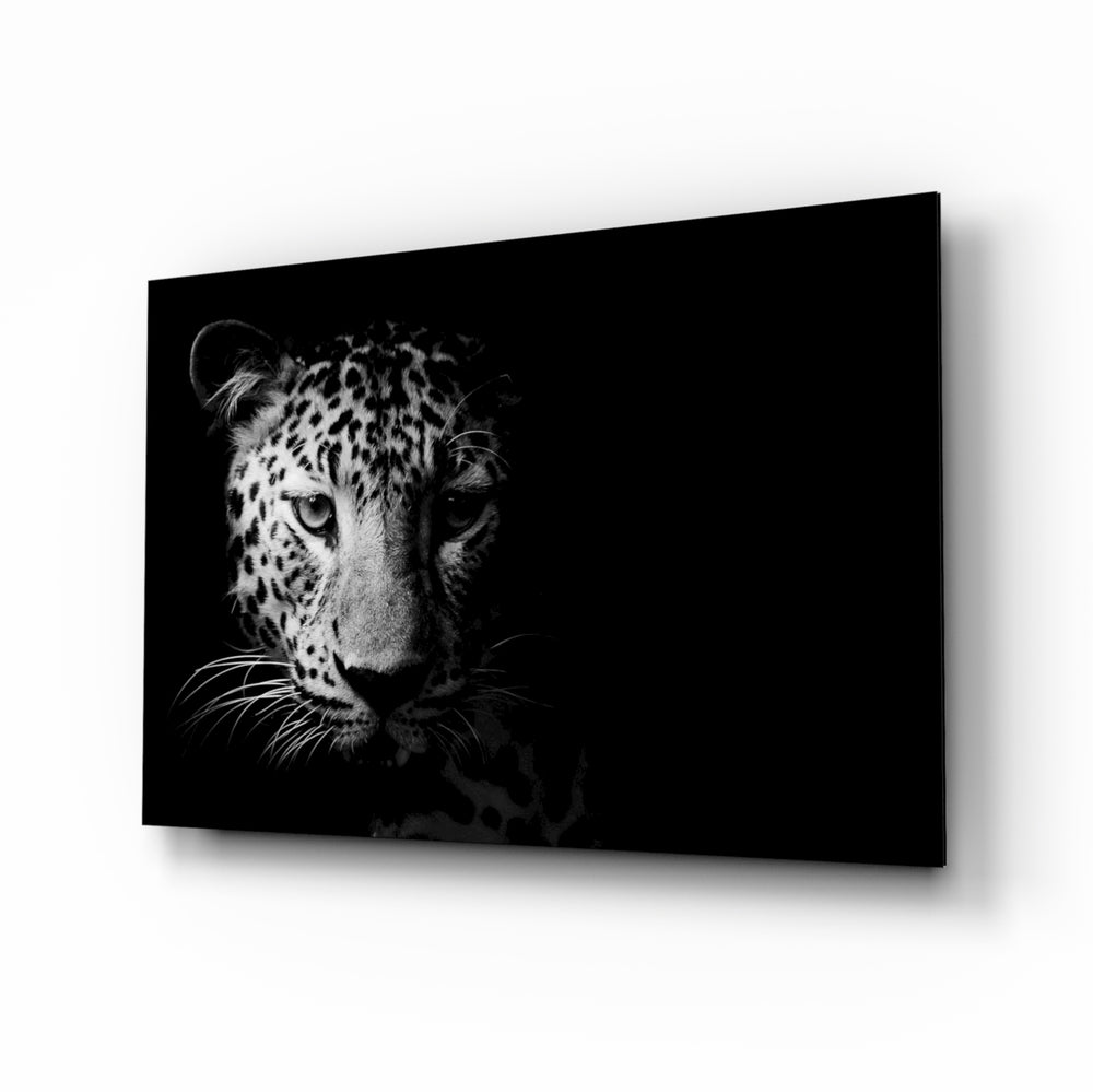Leopard portrait panel bringing quiet strength to a contemporary living space