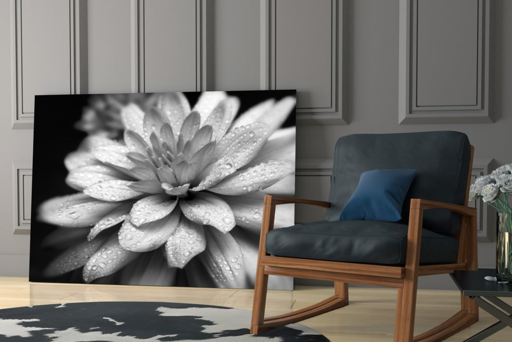 Flower artwork bringing macro precision to a reading nook
