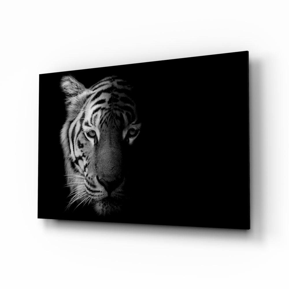 Tiger portrait panel bringing silent power to a contemporary living space
